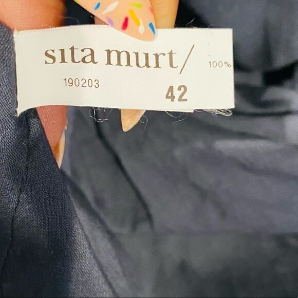 Sita Murt Blue Lace Front Sleeveless Linen Dress Size 10 - Picture 6 of 6